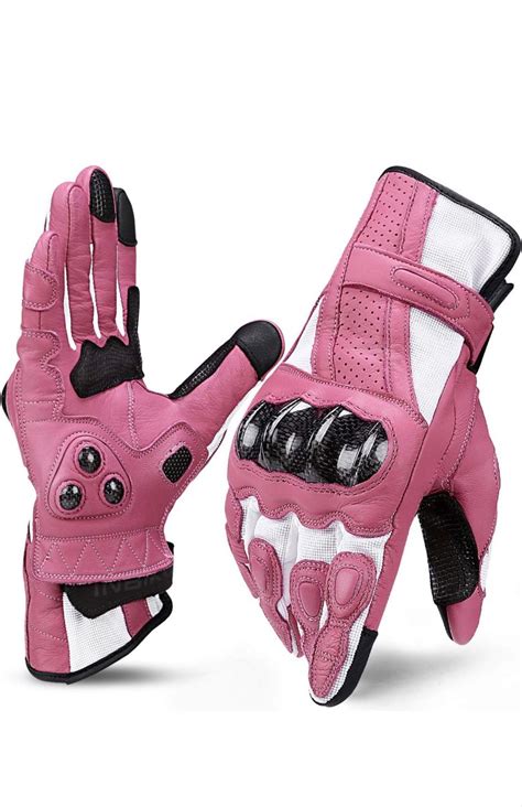 INBIKE Leather Motorcycle Gloves With Carbon Fiber Hard Knuckle Touch