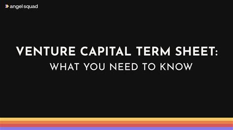 Venture Capital Term Sheet What You Need To Know Hustle Fund