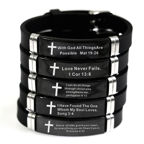 Best Quality New Design Bible Verse Bracelets For Men Silicone Bibles