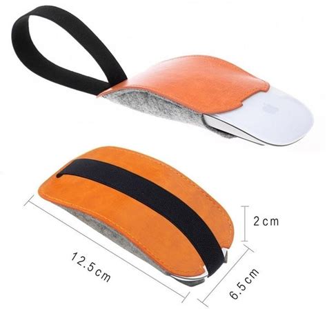 PU Leather Mouse Pouch Case Mice Case Storage Bag for Apple Magic Mouse ...