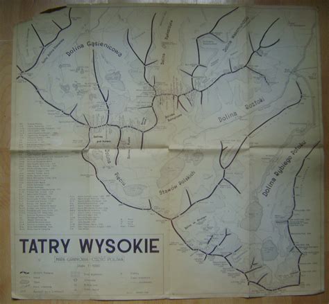 TATRY WYSOKIE MAPA GRANIOWA CZĘŚĆ POLSKA wydanie po 1947 roku