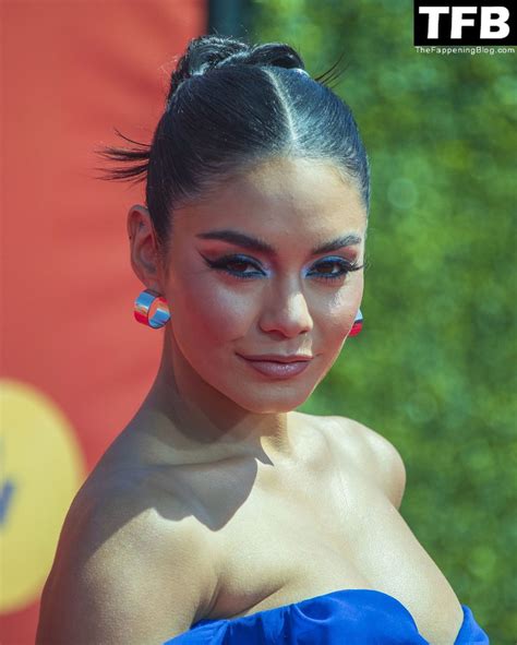 Vanessa Hudgens Looks Hot In A Blue Dress At The 2022 MTV Movie TV Awards In Santa Monica 121
