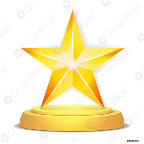 Gold Star Award Shiny Vector Illustration Stock Vector