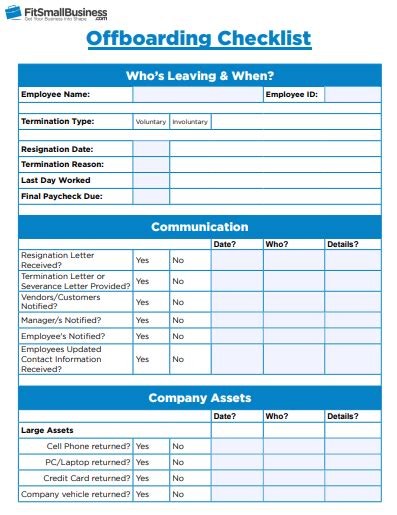 Employee Offboarding In Steps Free Offboarding Checklist