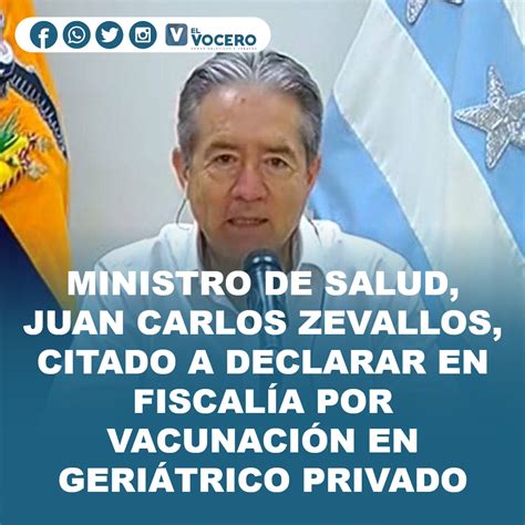 Ministro De Salud Juan Carlos Zevallos Citado A Declarar En Fiscal A