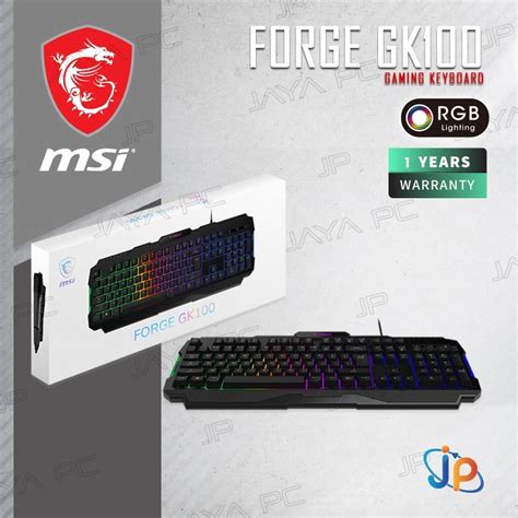 Jual Msi Gaming Keyboard Membrane Forge Gk Rgb Shopee Indonesia