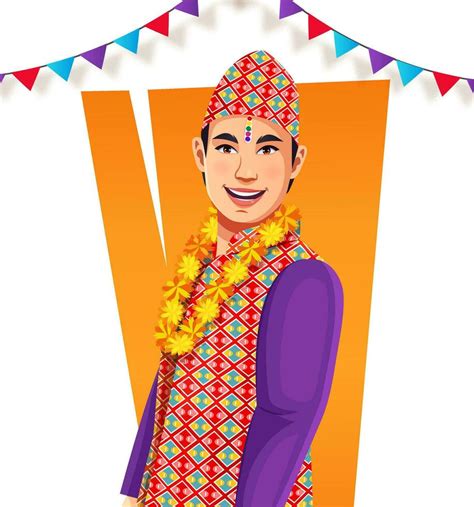 Nepalese Boy In Ethnic Traditional Clothes Celebrating Bhai Tika Or