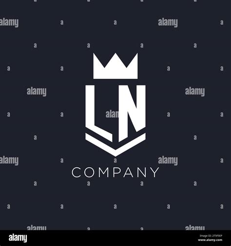 Ln Logo With Shield And Crown Initial Monogram Logo Design Ideas Stock