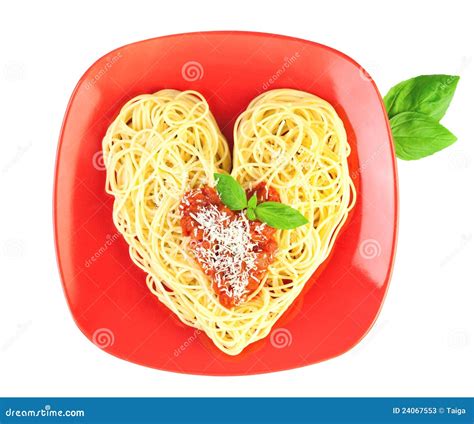 I Love Pasta Spaghetti Heart Shape Stock Image Image 24067553