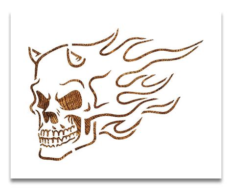 Flaming Skull Stencil Reusable Color Draw & Paint Stencil - Etsy