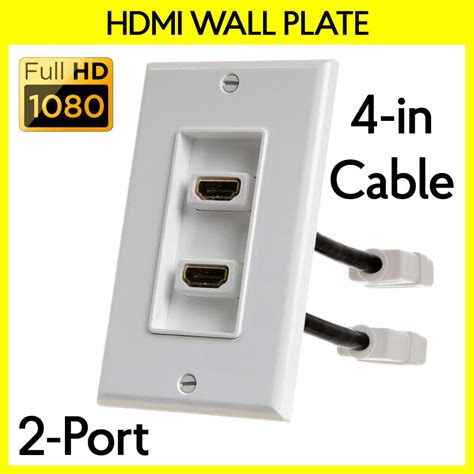 Used Two Port Hdmi Wall Plate Hdmi Female Faceplate With In