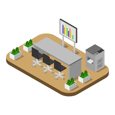 Isometric Conference Room On White Background 1910817 Vector Art at ...