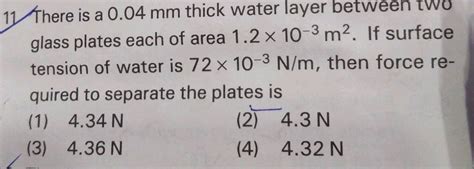 There Is A Mm Thick Water Layer Between Two Glass Plates Each