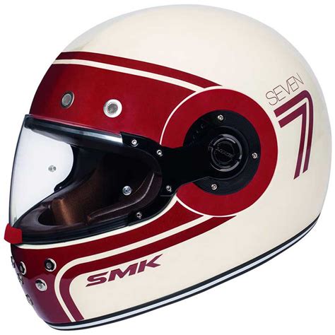 Smk Retro Seven Full Face Helmet White Motardinn