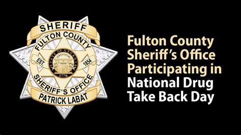 Fulton County Sheriffs Office Participating in National Drug Take Back Day