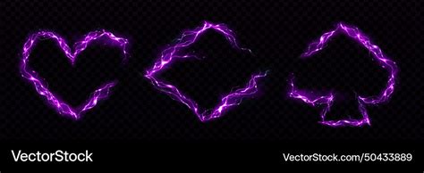 Purple lightning frames set Royalty Free Vector Image