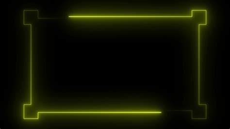 Yellow Neon Frame Border Background With Glowing Lines Video