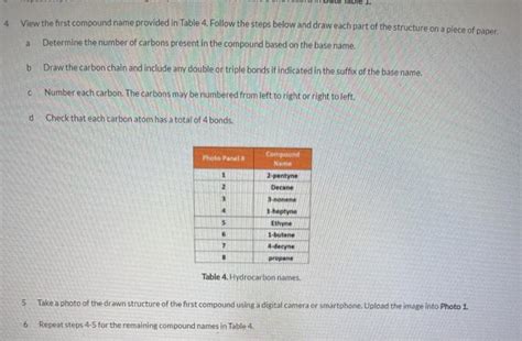 Solved 4 View The First Compound Name Provided In Table 4 Chegg