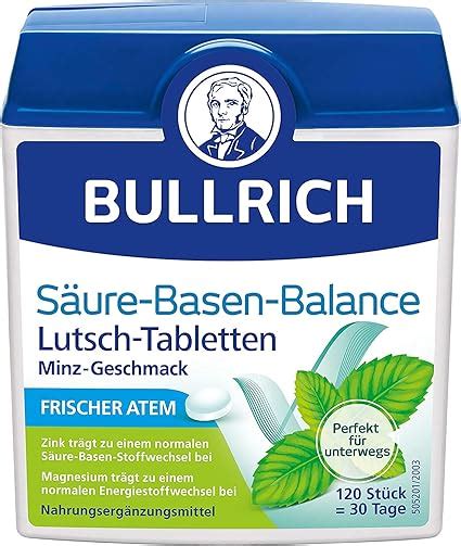 Bullrich S Ure Basen Balance Lutsch Tabletten St Ck Mit Zink F R