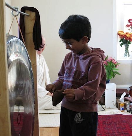 learning how to use the gong – Sati Saraniya Hermitage