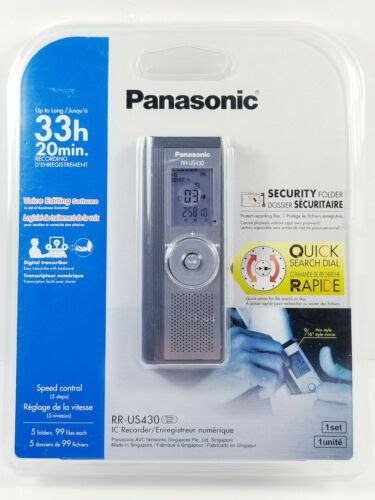 Panasonic Rr Us Hours Handheld Digital Ic Recorder Transcriber