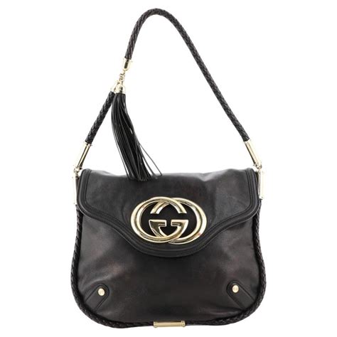 Gucci Britt Tassel Flap Bag Leather Medium At 1stdibs