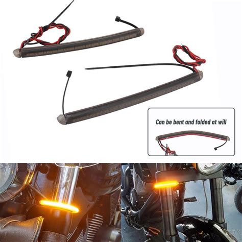 Fork LED Amber Turn Signal Light Universal Fitment SMA Motorcycle