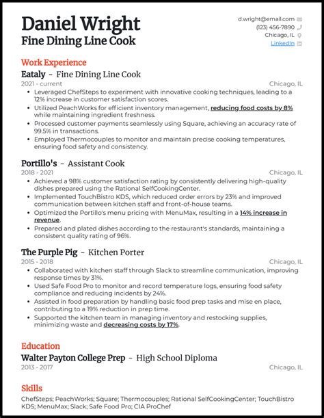 7 Line Cook Resume Examples [& Templates]