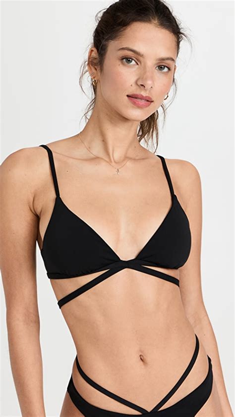 Simkhai Harlen Solid Tie Front Bikini Top Shopbop