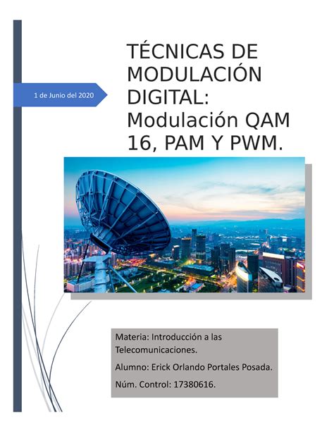 Modulaci N Qam Pam Y Pwm De Junio Del T Cnicas De