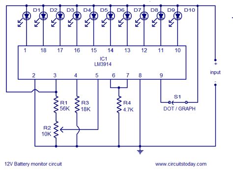 12v Battery Full Indicator Circuit Diagram