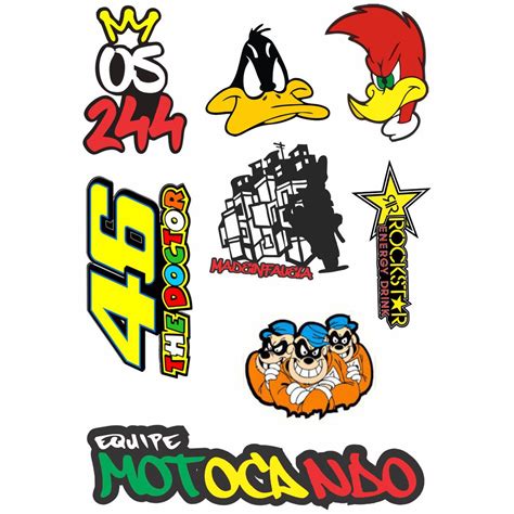 Cartela De Adesivos Cod Carro Moto Caminh O Bike Stickers