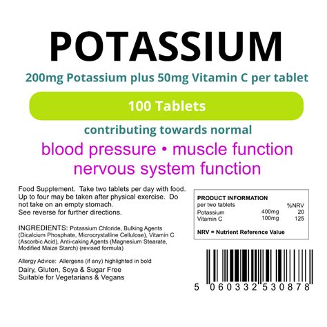 Potassium 200mg Tablets | Zoom Health