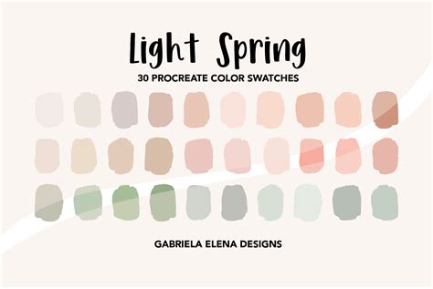 Light Spring Procreate Color Palette Graphic By Gabrielaelenadesigns