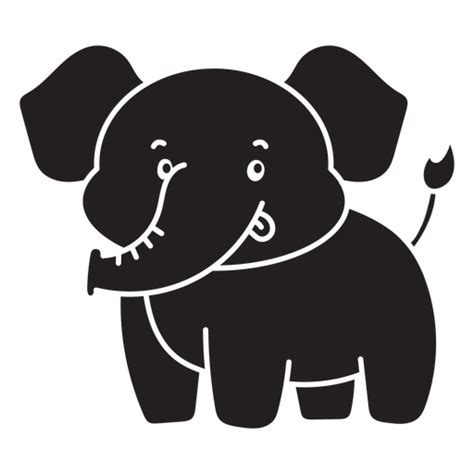 Design Png E Svg De Elefante Preto Fofo Para Camisetas