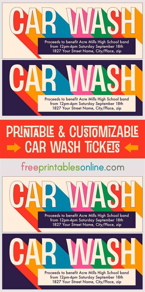 Printable Car Wash Tickets Free Printables Online Car Wash