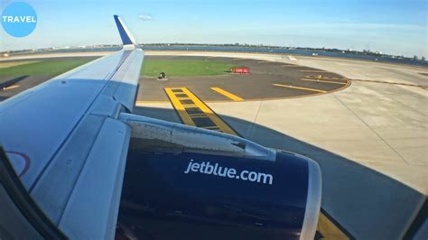 JetBlue Airbus A320 Pushback, Taxi, Takeoff and Climb at New York JFK ...