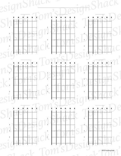 Blank Guitar Chord Template Etsy