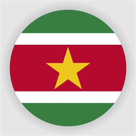 Premium Vector Suriname Flat Rounded Flag Icon