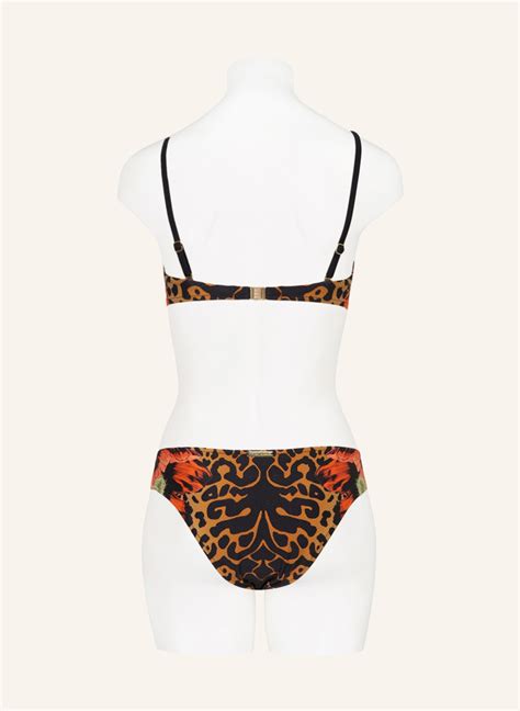 Heidi Klein Panty Bikini Hose LEOPARD In Schwarz Hellbraun Orange
