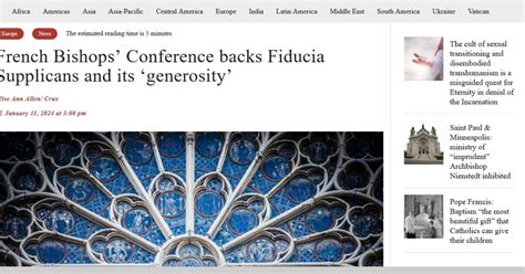 FRANCE Heads Of Bishops Conference Want Total Acceptance Of Fiducia