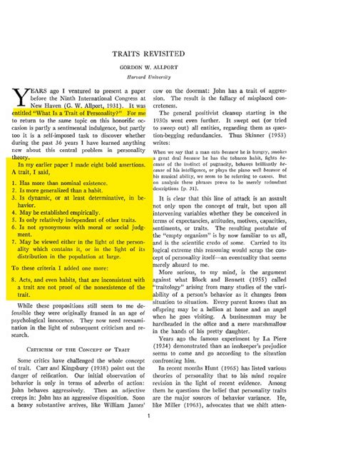 Traits Revisited: Harvard University | PDF | Prejudices | Perception 