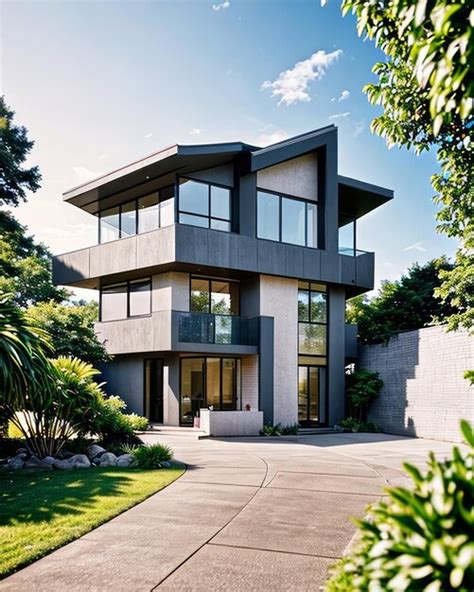 Modern house exterior architecture design | Premium AI-generated image