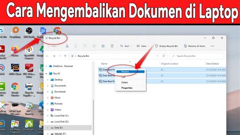 Cara Mengembalikan Dokumen Yang Terhapus Di Laptop Youtube