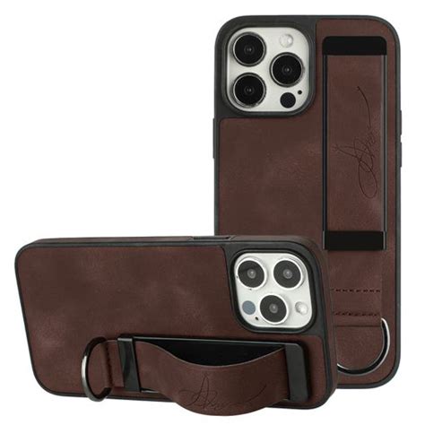 Funda Trasera De Cuero Para Iphone Pro Max Con Mu Equera Caf Con