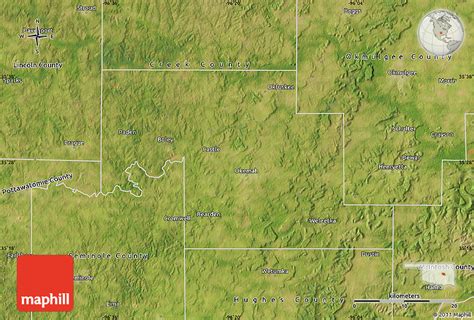 Satellite Map of Okfuskee County