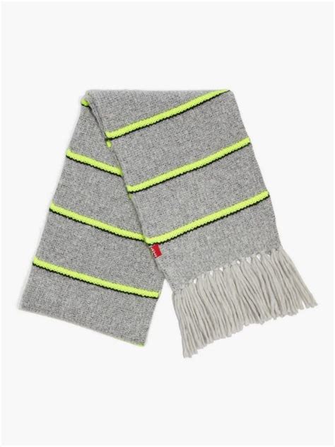 Levi's : Neon Green Striped Scarf