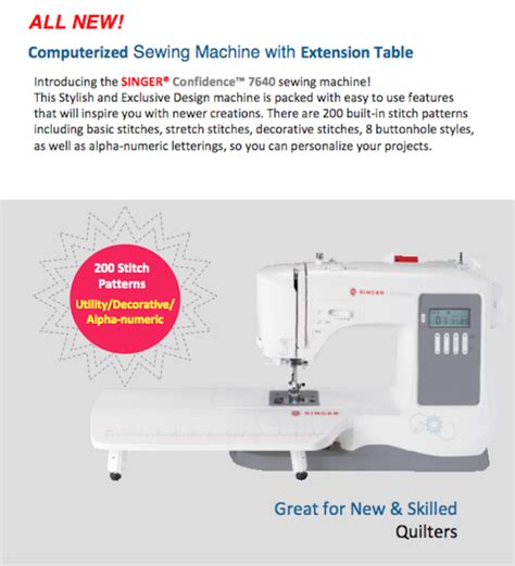 Singer 7640 with 200 stitches 40 character memory 7640 Confidence | Lazada