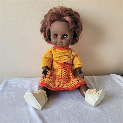 Vintage Dark Skin Doll, African American Doll, Ethnic Doll, Collectible ...