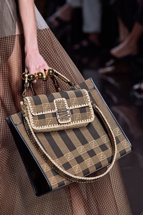 Fendi Spring 2020 Runway Bag Collection Featuring 70s Printed Baguette